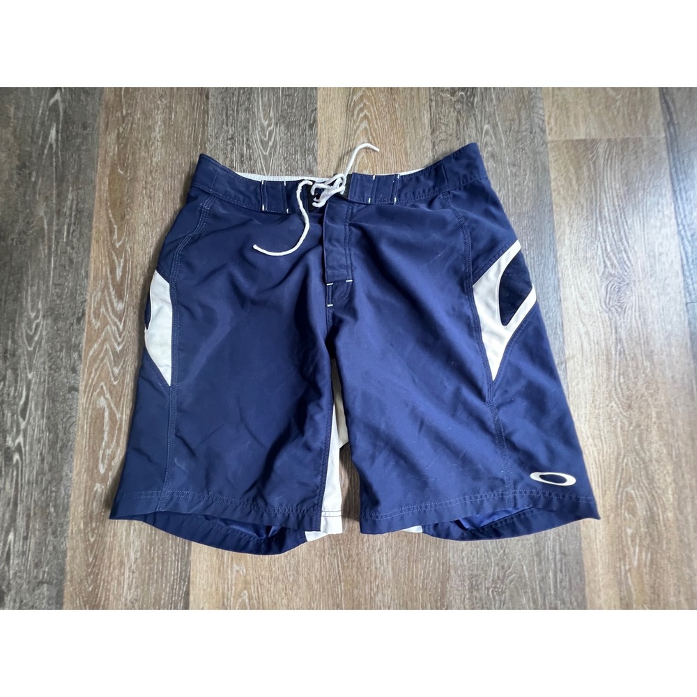 Oakley Board Shorts Mens 33 Navy Blue Y2K Surf Swim Trunks